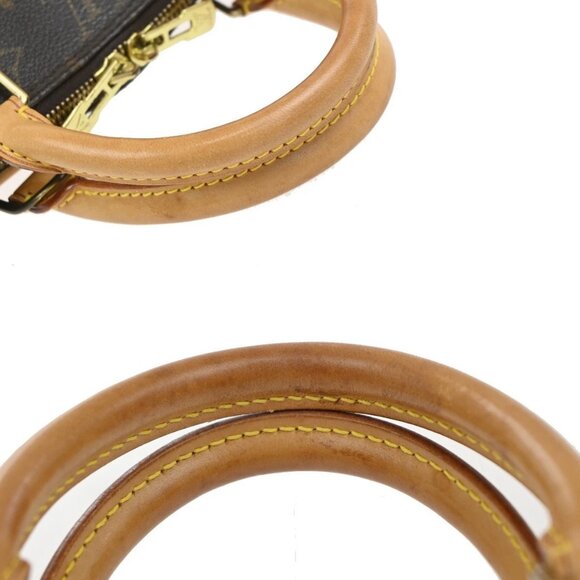 LOUIS VUITTON LV Logo Alma Hand Bag Monogram Leather Brown France M51130 73EF862 - Picture 8 of 15